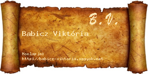 Babicz Viktória névjegykártya